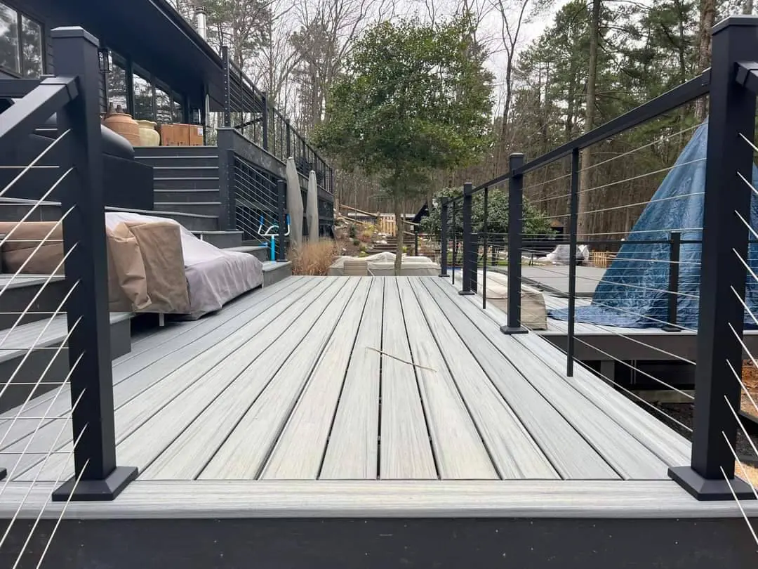 Composite deck with cable railing
